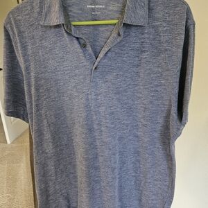 Banana Republic Heathered Blue Polo Shirt